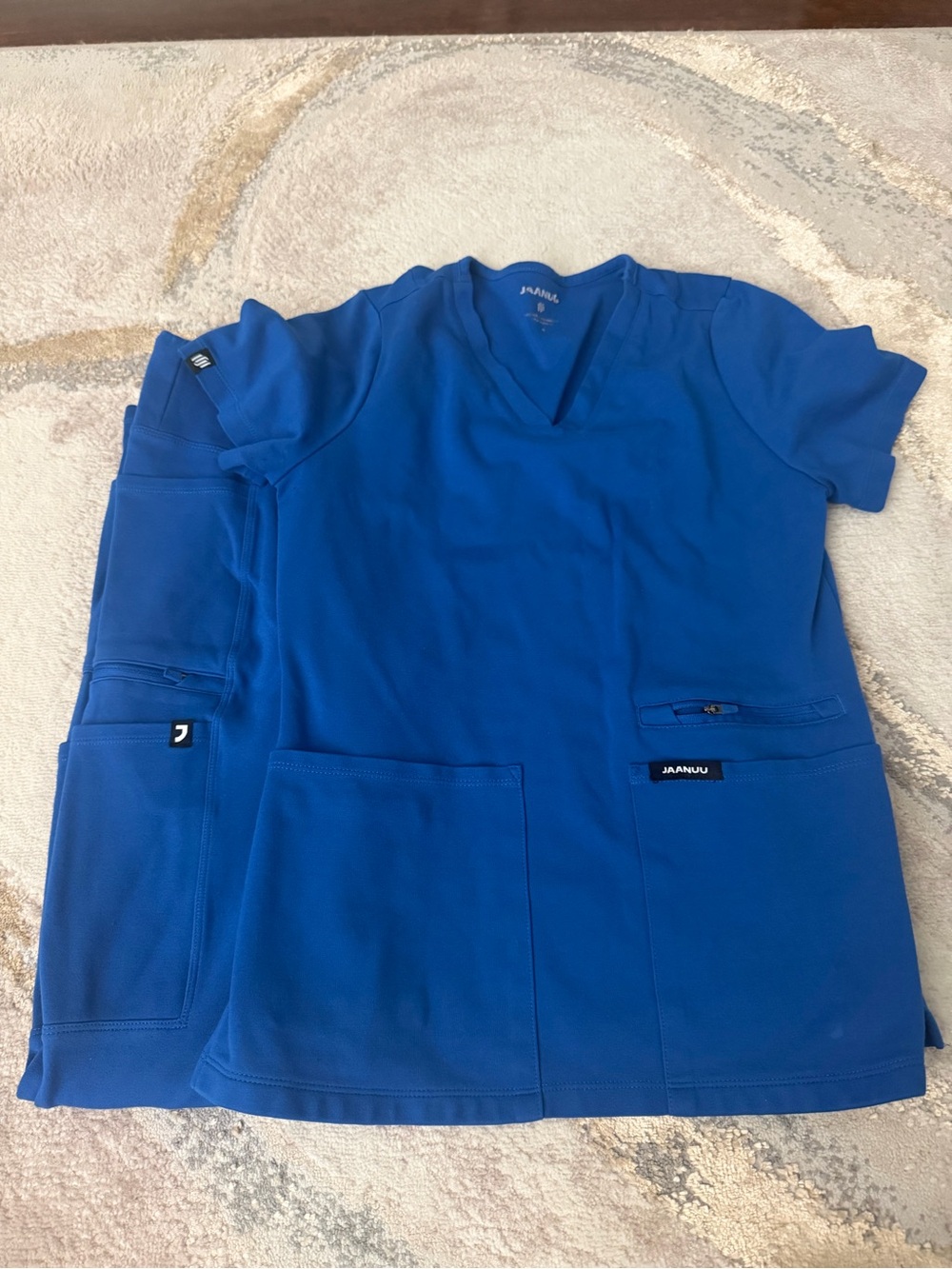 Jaanuu women’s V-Neck Scrub Top - Blue